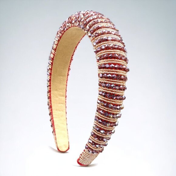 Boutique Accessories - Burgundy Luxury Statement Headband Women